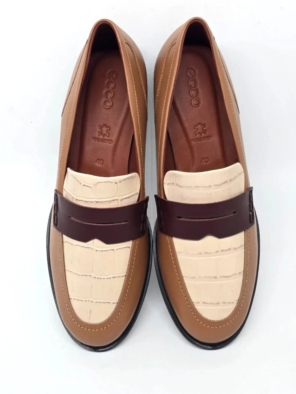 ECCO Dress Classic 15 Leather Cashmere Penny Loafers Women's Size 9-9.5